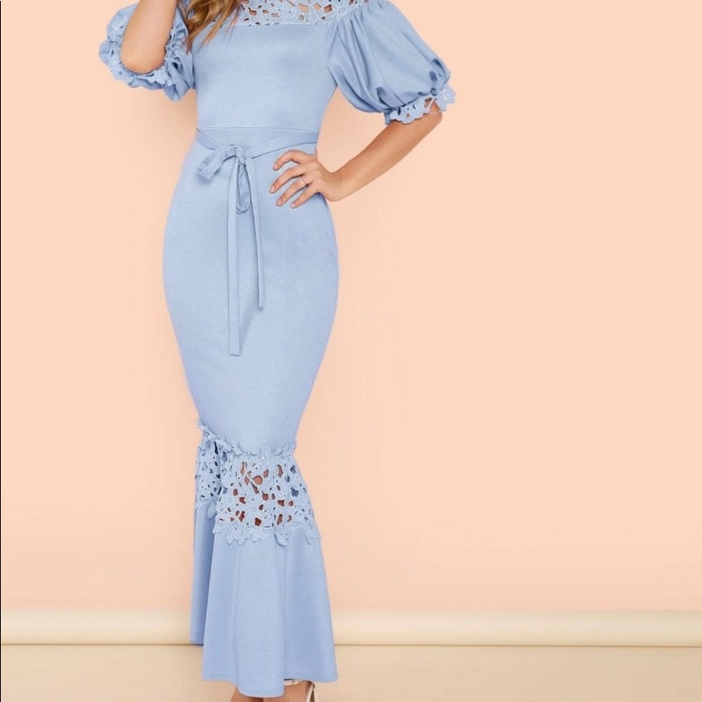 Blue mermaid maxi dress